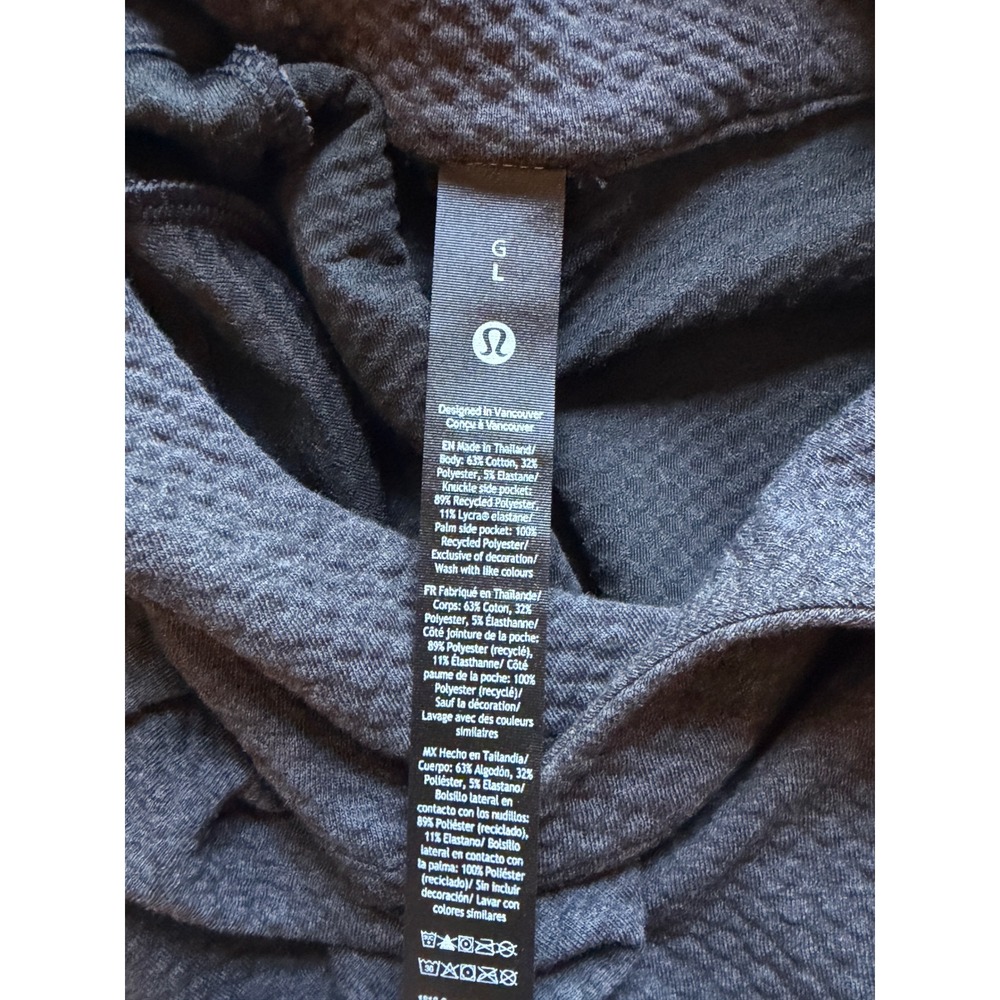 Lululemon | Ease The Day Hoodie Large Graphite Grey Textured Honeycomb Pullover - Picture 12 of 12